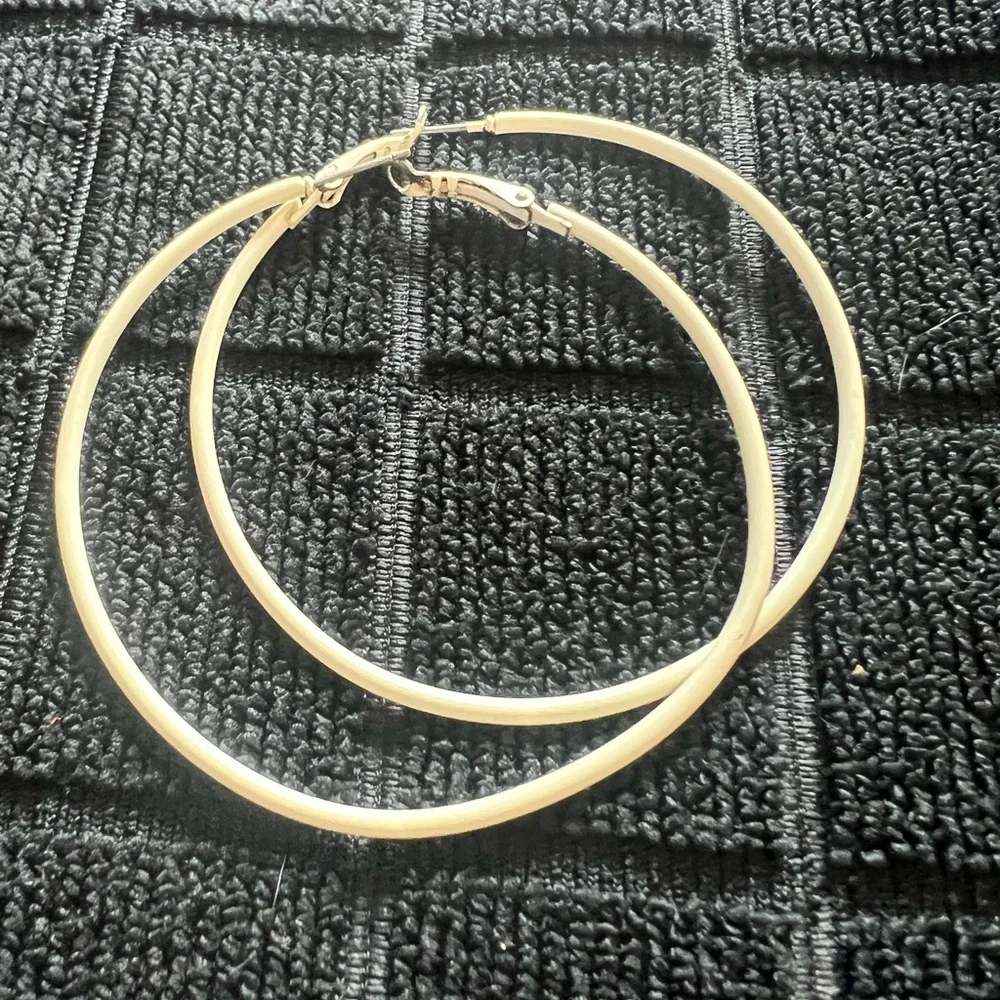 Stylish Hoop Earrings Set - Red, Cream, Purple